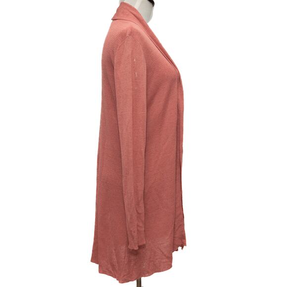 Eileen Fisher Lightweight Open Front Linen Blend Cardigan Size Small - Picture 4 of 9